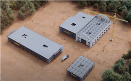 Screengrab of a digital video showing the construction of a Kairos Power SMR